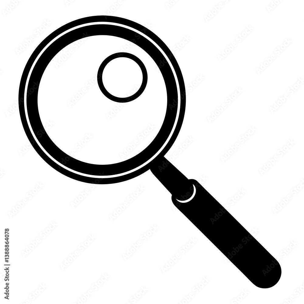 Magnifying Glass Icon Black Silhouette Symbol For Search Research And Exploration Concept Magnifying Glass Icon Black Silhouette Symbol For Search Research And Exploration Concept