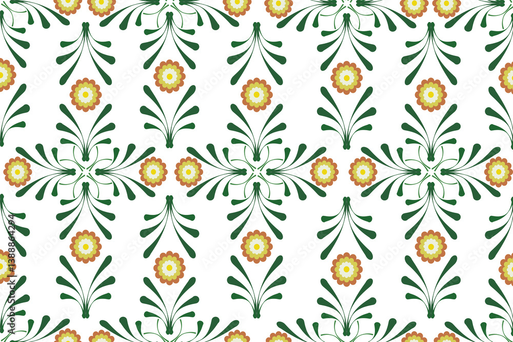 Fototapeta premium Shape of flowers in nature Textile seamless pattern