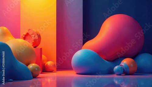 Abstract geometric shapes, modern minimalist style, clean, simple, decor