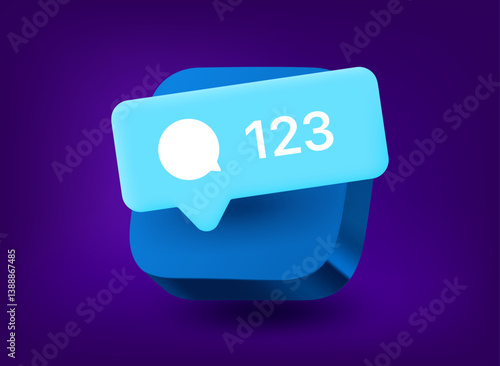 Conversation concept with speech cloud. Vector 3d application icon