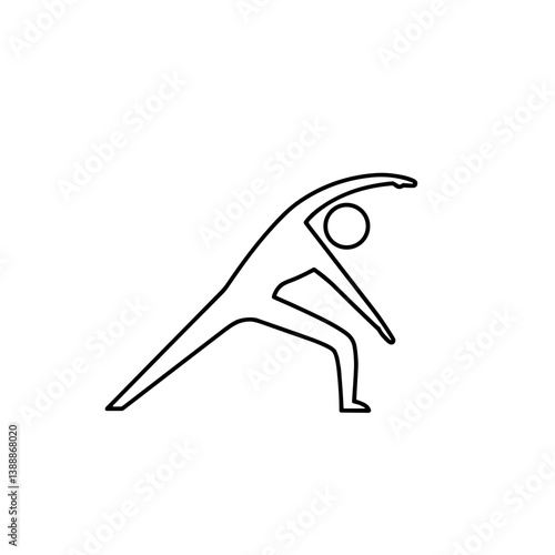 Stretching figure in a dynamic pose on a plain background  