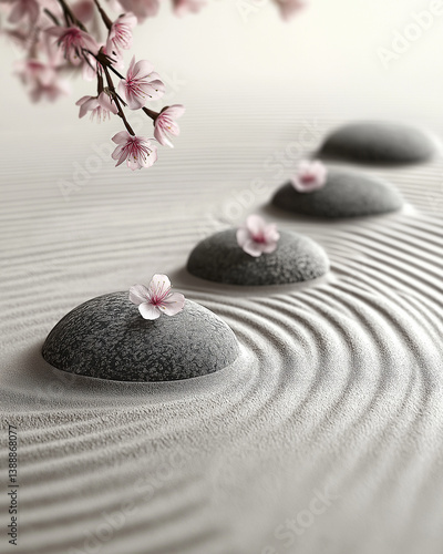 zen stones and flower