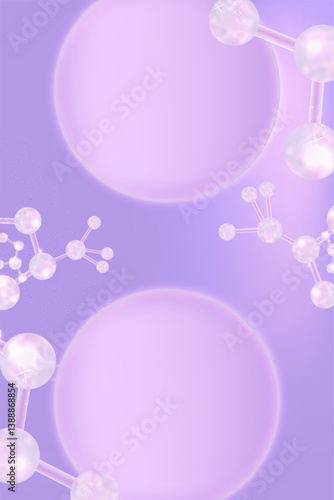 Hyaluronic acid and Niacinamide hair and skin solutions ad, purple collagen serum drop with cosmetic advertising background ready to use, illustration vector.
