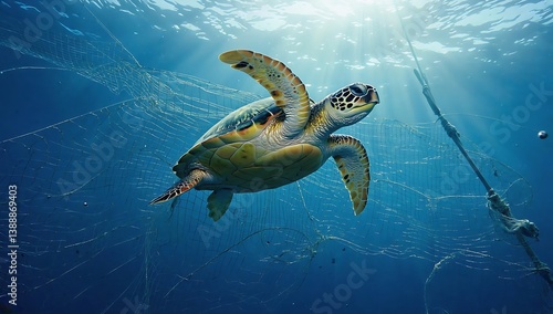 green sea turtle swimming