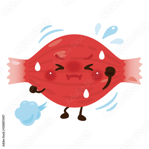 過度な運動をする筋肉のキャラクター