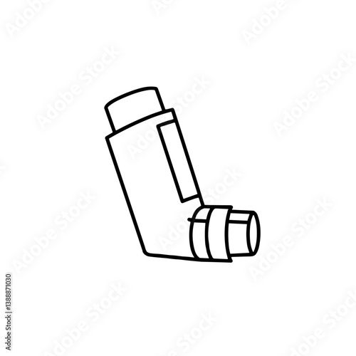 Asthma inhaler outline illustration on a white background  
