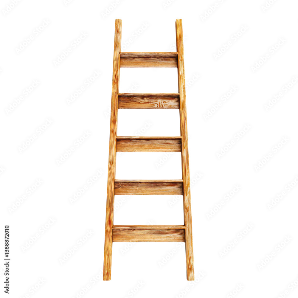 Wooden ladder isolated on white background. Concept of growth, success, and career. Wooden ladder isolated on white background. Concept of growth, success, and career.