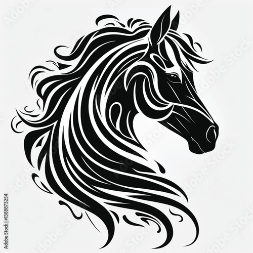 horse head silhouette vector