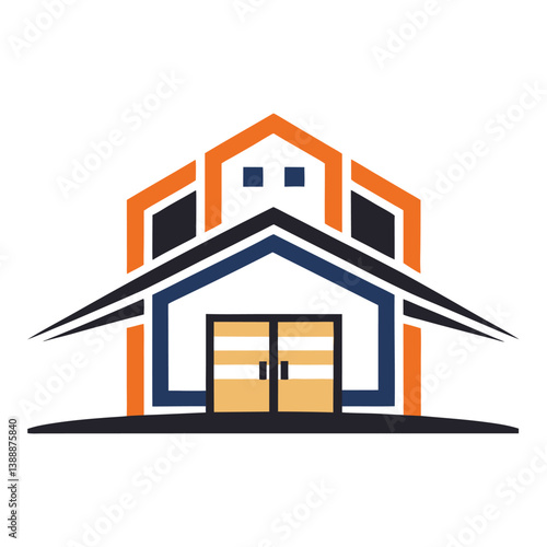Ware house logo design vector illustration.