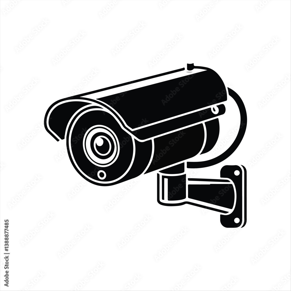 CCTV Security Camera Vector Illustration Surveillance System Icon CCTV Security Camera Vector Illustration Surveillance System Icon