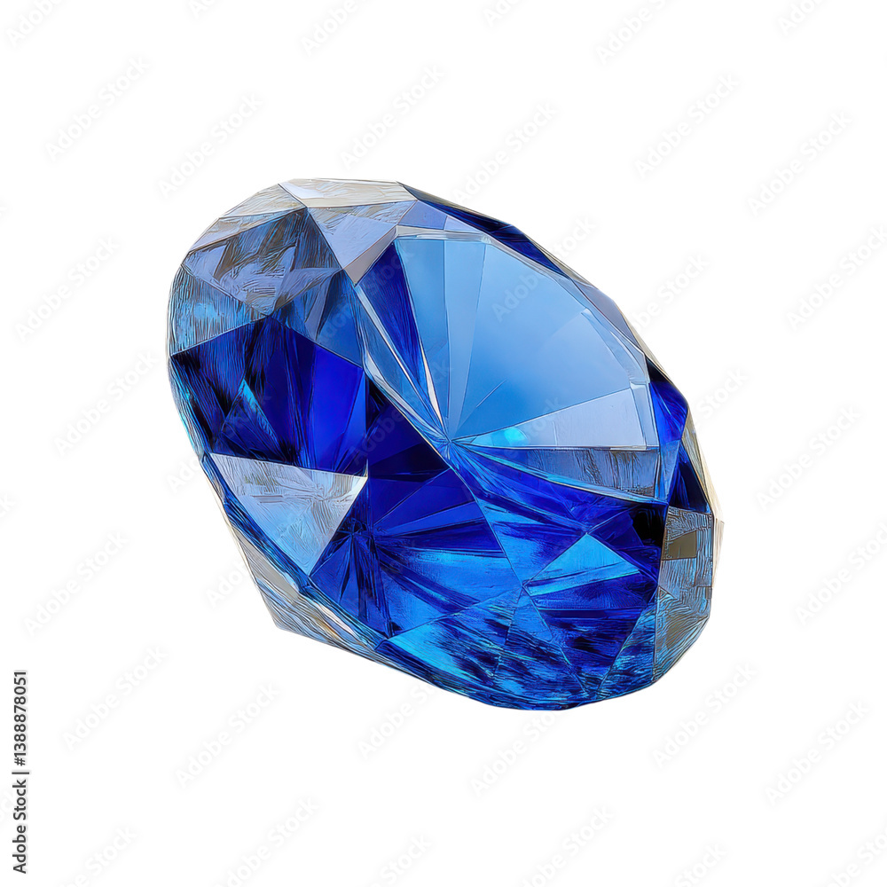 Blue sapphire gemstone on white background. Concept of luxury, jewelry, and wealth. Blue sapphire gemstone on white background. Concept of luxury, jewelry, and wealth.