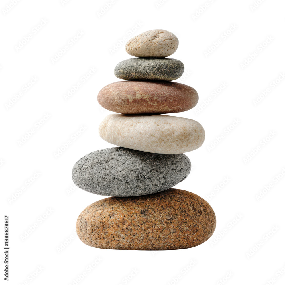 Stack of balanced zen stones on white background. Concept of balance, harmony, and meditation. Stack of balanced zen stones on white background. Concept of balance, harmony, and meditation.