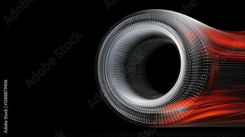 Obraz na płótnie Speed Vortex: A dynamic interplay of metallic textures and flowing, fiery colors creates a mesmerizing tunnel-like effect, evoking a sense of rapid motion and technological advancement. w salonie