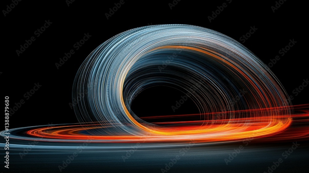 Abstract Light Trails: A mesmerizing display of abstract light trails, an artistic composition of swirling red and blue streaks against a dark backdrop. A visual feast of motion and energy.