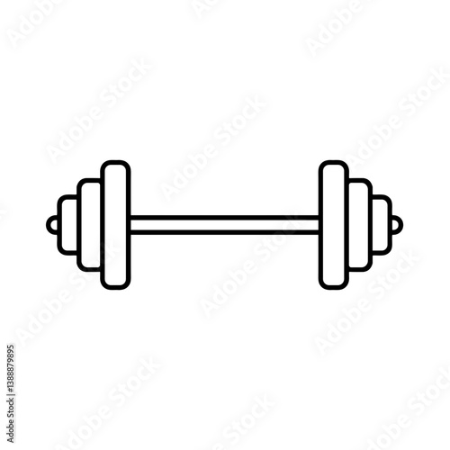 Dumbbell outline illustration for fitness and weight training  
