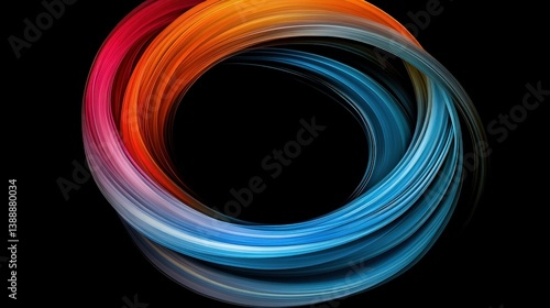 Vibrant Swirls of Color: An artistic swirl of dynamic brushstrokes, the image is a stunning fusion of bold hues. This digital painting evokes a sense of fluidity and movement.