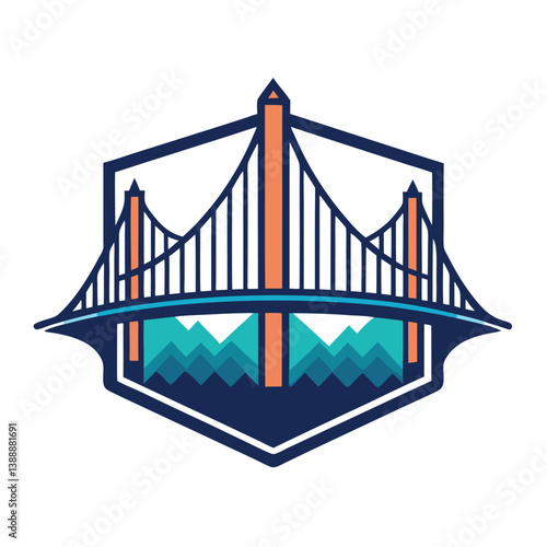 Modern bridge logo Design Vector Illustration.