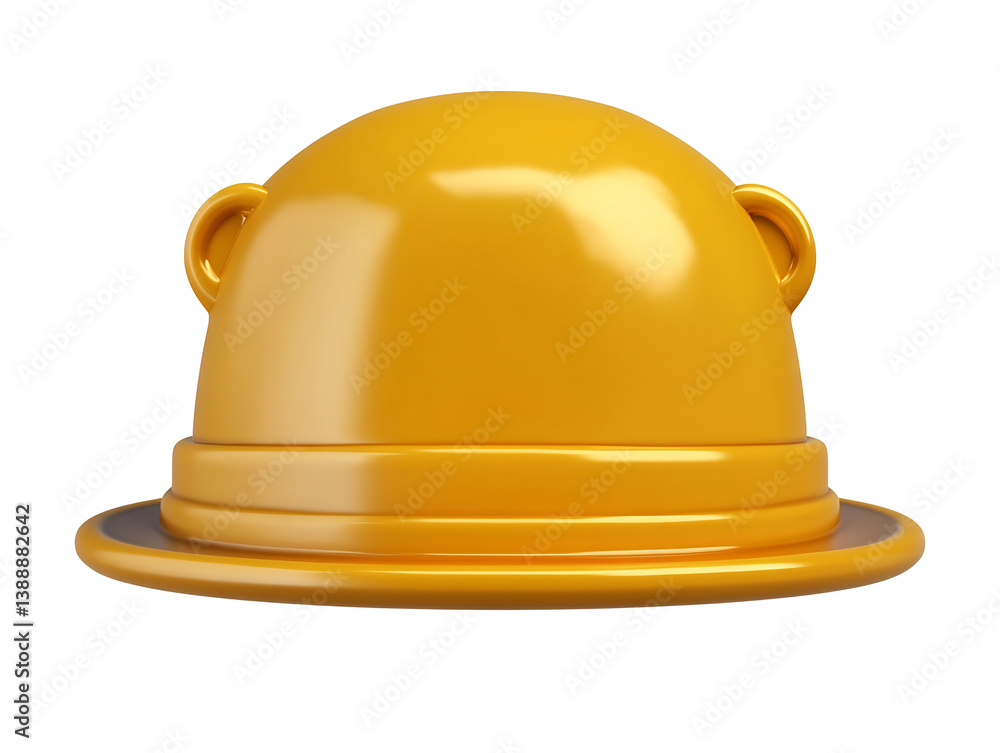 Fototapeta premium Bright Yellow Safety Helmet Boldly Shown. AI Generated