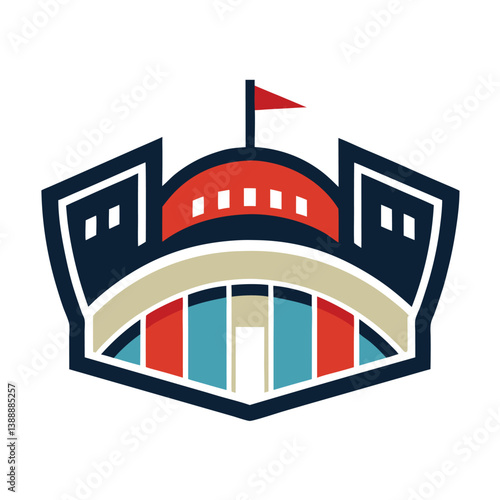 stadium logo design vector illustration.