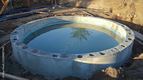 Concrete cylinder installation process for inner recharge water chamber