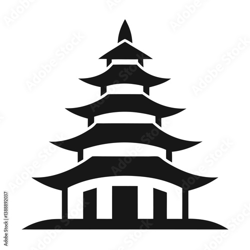 pagoda logo design vector illustration