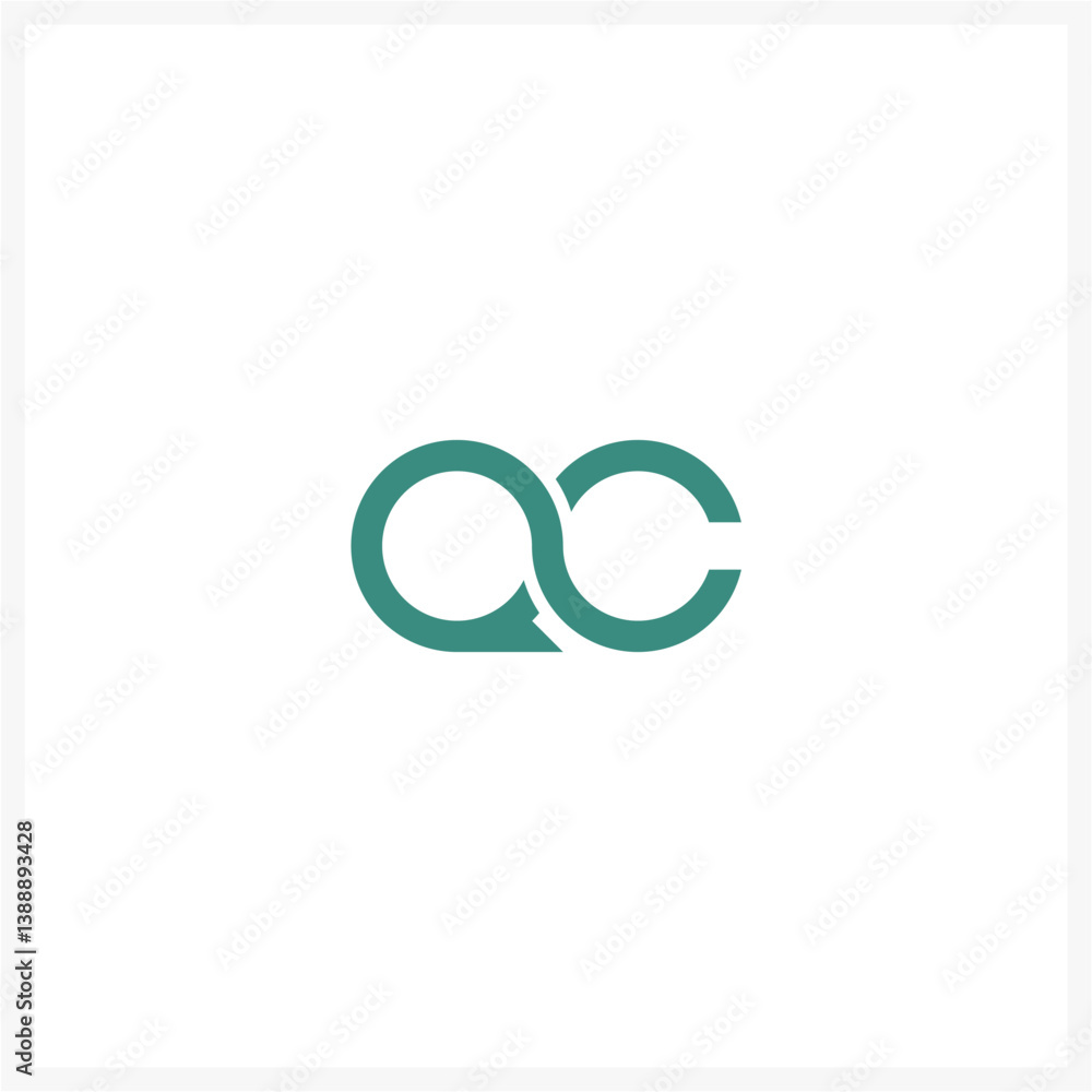 Stylish QC Letter Logo with Circular and Modern Design Stylish QC Letter Logo with Circular and Modern Design