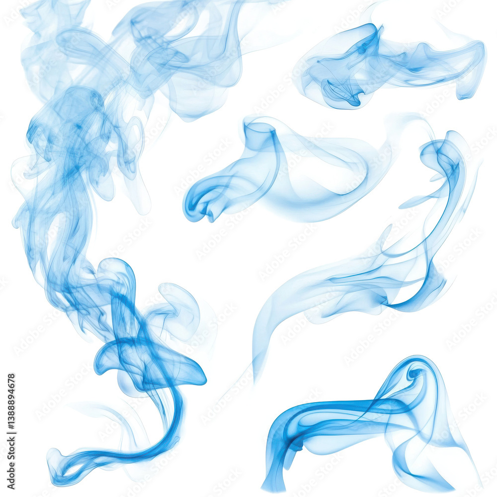 Fototapeta premium Blue smoke effect background abstract design illustration