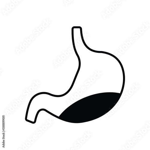 Stomach icon isolated on a white background. Vector illustration.