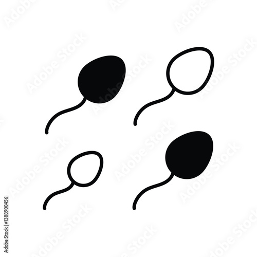 Sperm  icon isolated on a white background. Vector illustration.