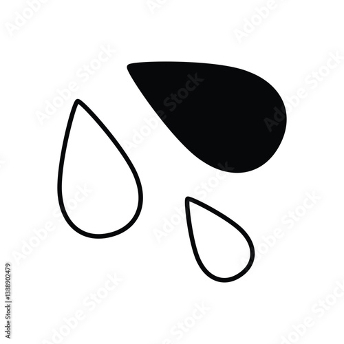Sweat Droplet icon isolated on a white background. Vector illustration.