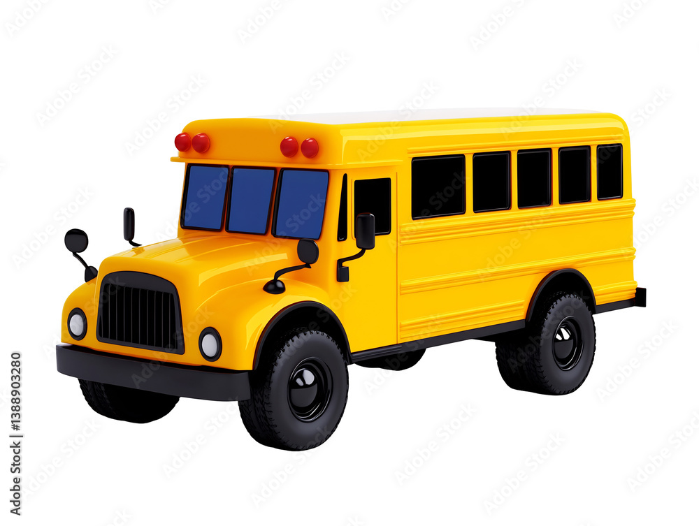 Bright Yellow School Bus Model Smilingly Ready for Adventure. AI Generated Bright Yellow School Bus Model Smilingly Ready for Adventure. AI Generated