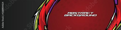 Abstract racing banner vector with dynamic lines and neon colors, perfect for gamers and e-sports themes. High energy and modern design.