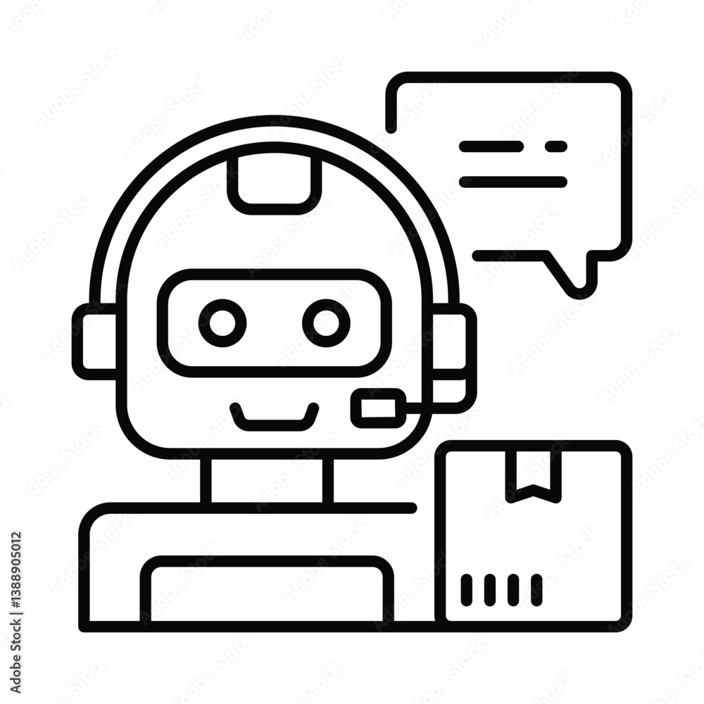 Robot Delivery vector outline icon. EPS 10 file Robot Delivery vector outline icon. EPS 10 file