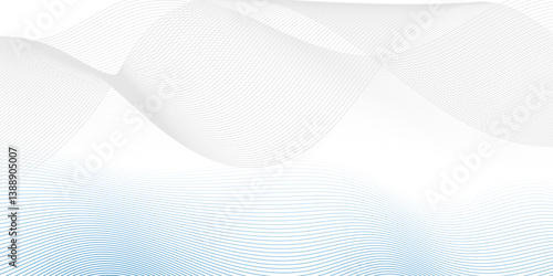 Abstract dynamic creative sound wave smooth beautiful space digital composite bland line. frequency flow business stripe gradient white vector technology template background.
