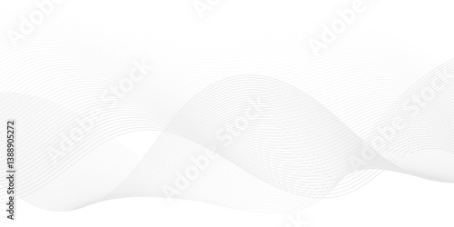 Abstract flowing dynamic creative sound wave smooth beautiful space digital composite bland line. frequency flow business stripe gradient white vector technology template background.	
