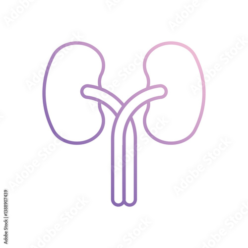 Kidneys icon isolated on a white background. Vector illustration.