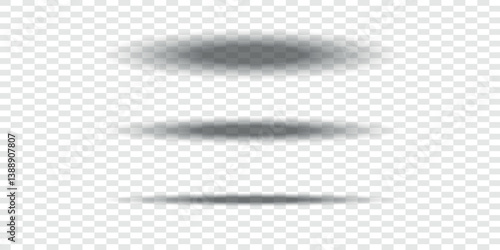 Shape shadow set. Realistic blur template pack. Vector illustration