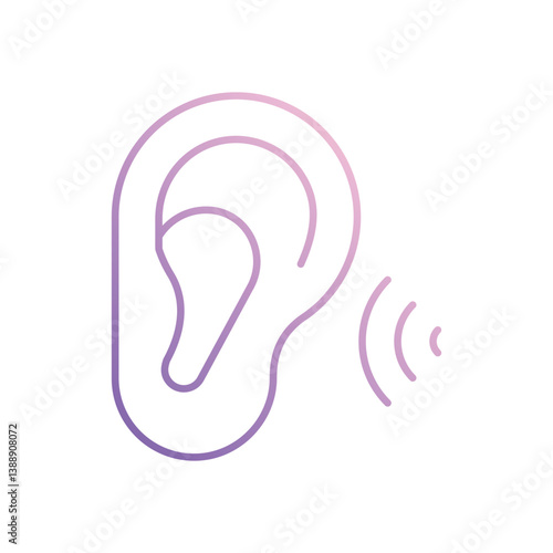 Ear icon isolated on a white background. Vector illustration.
