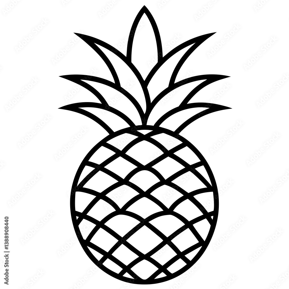 Fototapeta premium pineapple vector illustration silhouettes on transparent background