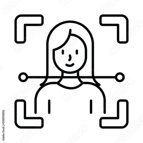 Face Recognition vector outline icon. EPS 10 file