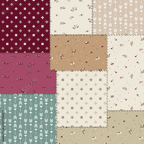 leaves patchwork pattern on background