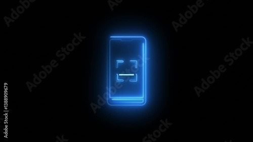 QR code scanning animation. phone with qr code