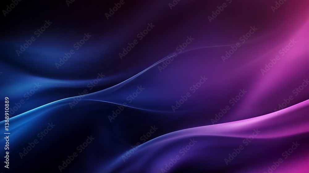 Obraz premium Dynamic flowing light waves abstract background in blue and purple with vibrant 3D rendered gradient and futuristic design