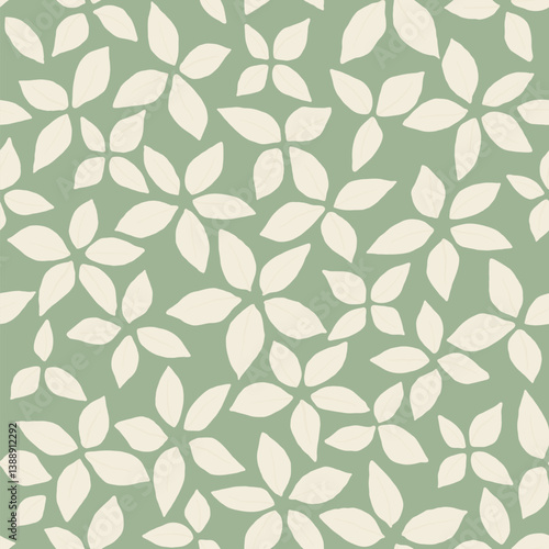 Simple floral blossom seamless pattern. Hand drawn organic illustration