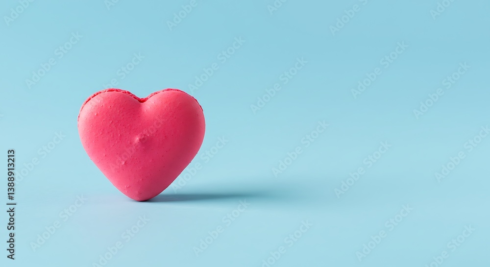 Obraz premium Pink Heart Macaron: Sweet Pastel Delight AI Generated