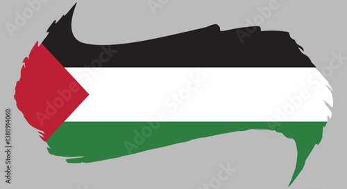 Palestine national flag vector illustration. Perfect for website design, app icons, logos, and UI elements. Palestinian official national flag.