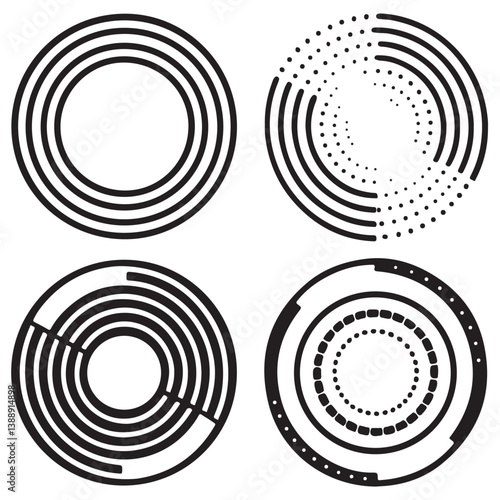Modern abstract background. Halftone dots in circle form. Spiral logo, icon or design element