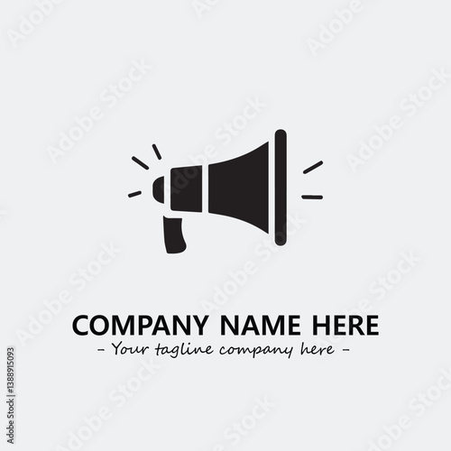 Megaphone illustration black and white for logo company vector image
