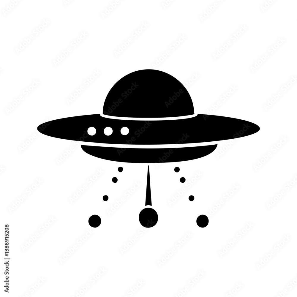 UFO Flying Saucer Alien Spaceship Vector Icon
UFO Flying Saucer Alien Spaceship Vector Icon
