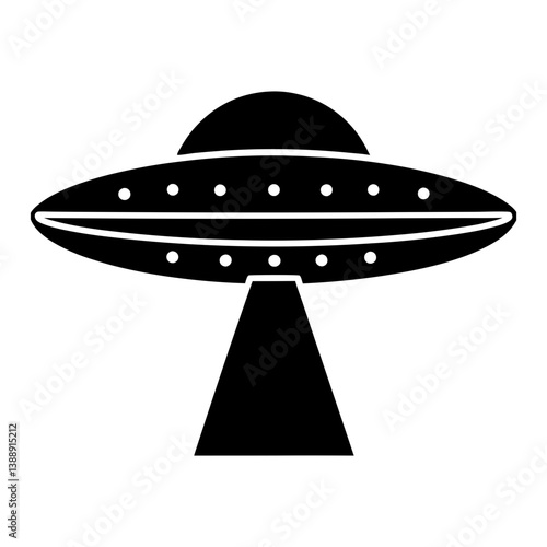 UFO Flying Saucer Alien Spaceship Vector Icon

